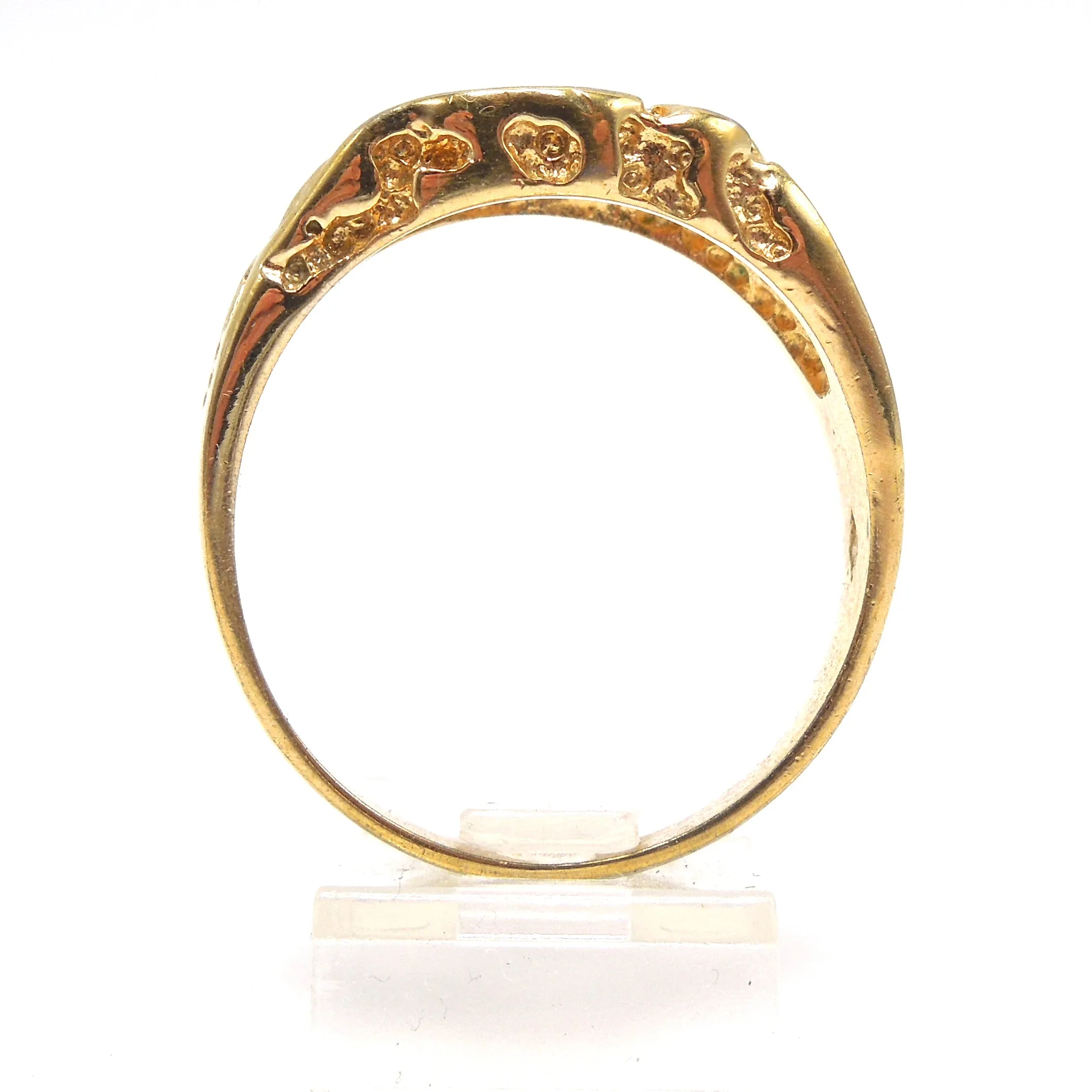 13mm Wide Gents Nugget Style Yellow Gold Band