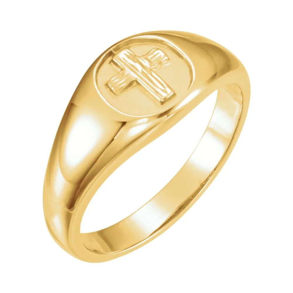 14k Yellow Gold THE RUGGED CROSS CHASTITY RING W/BOX, Size 11