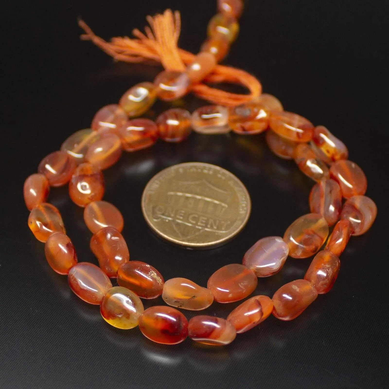 15 Strands Natural Orange Carnelian Smooth Oval Gemstone Beads Strand 13" 7mm 8mm