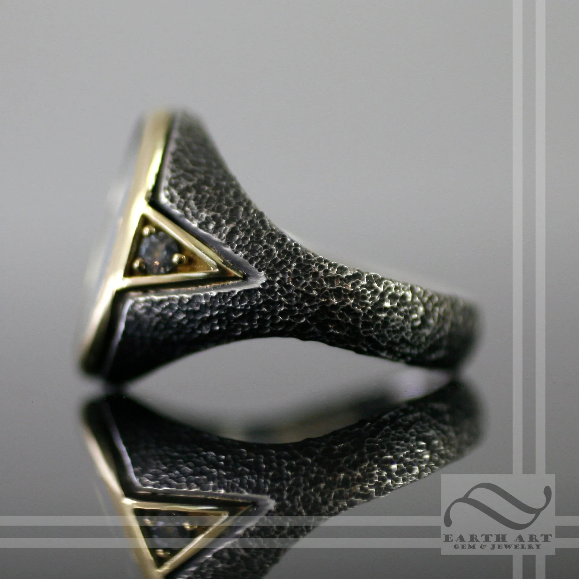 18k and Sterling Signet with Vintage Australian opal inlay