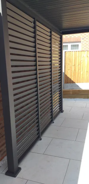 1m Aluminium Side Wall - Grey
