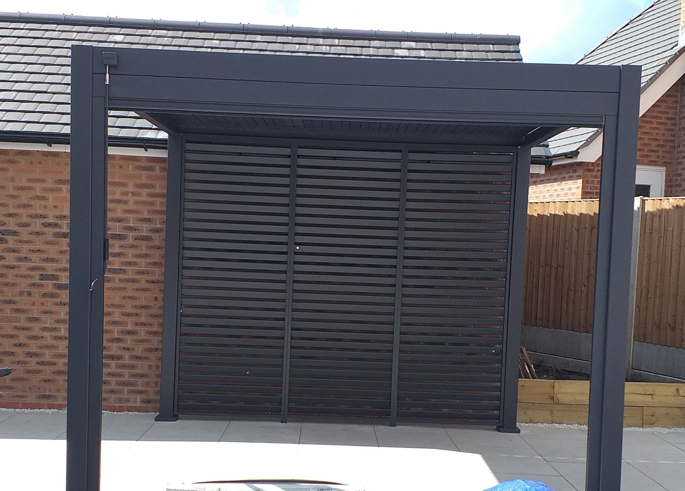 1m Aluminium Side Wall - Grey