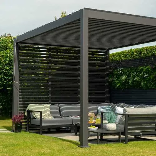 1m Aluminium Side Wall - Grey