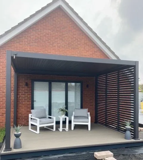 1m Aluminium Side Wall - Grey