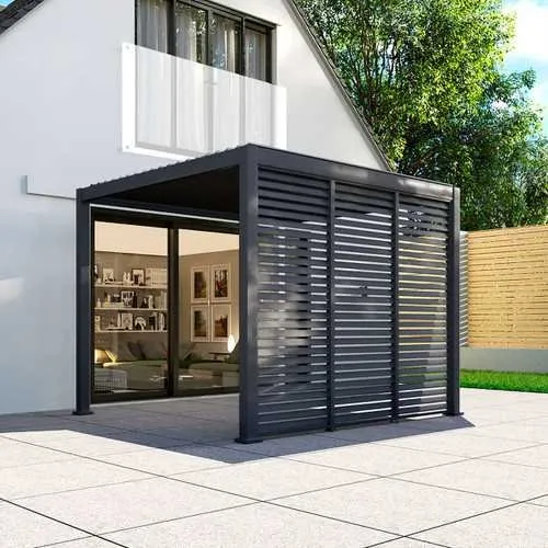 1m Aluminium Side Wall - Grey
