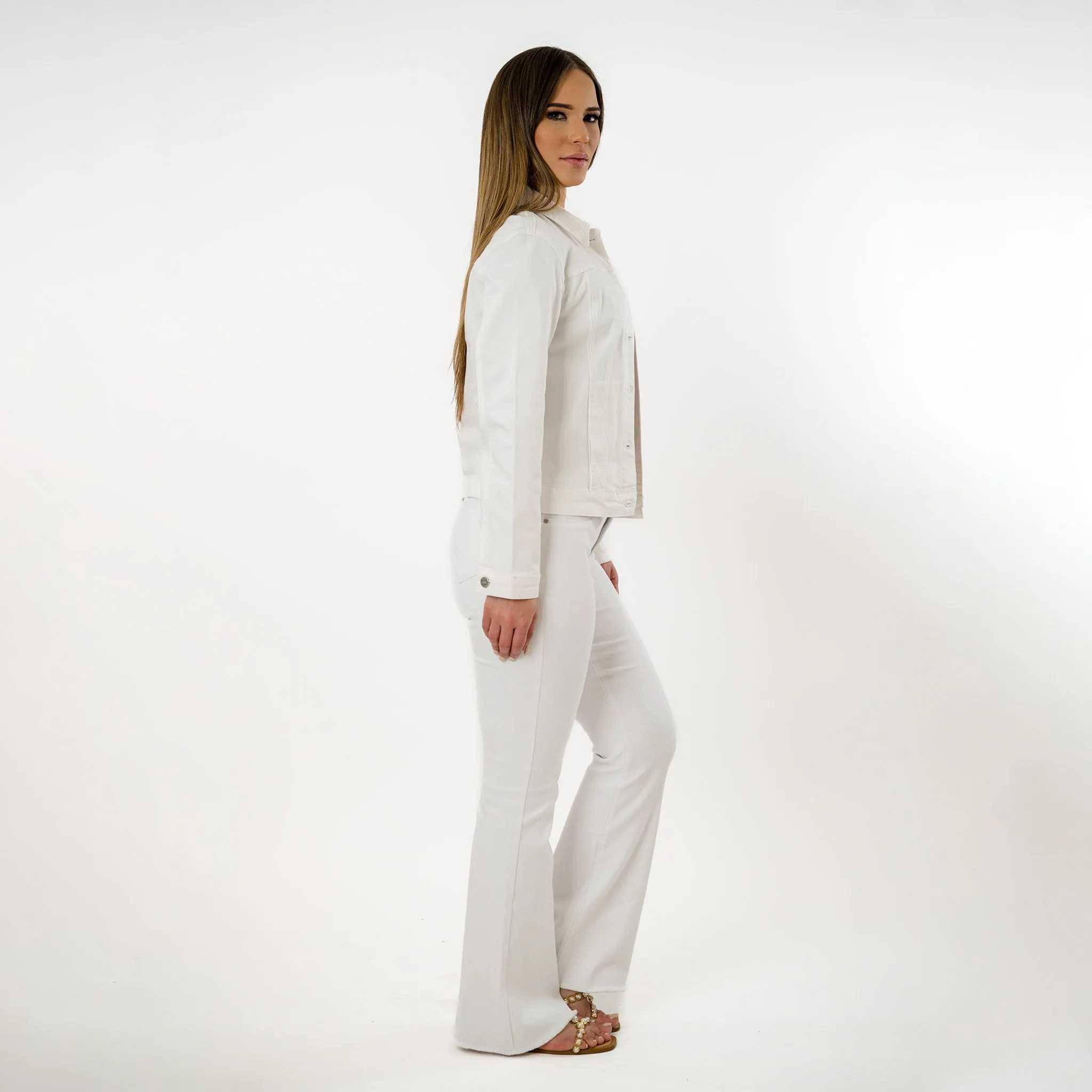 3/4 sleeve front pocketed jacket
