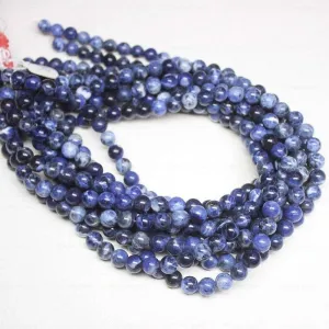 4 Strands Sodalite Natural Smooth Round Ball Loose Gemstone Beads Strand 4mm 14"