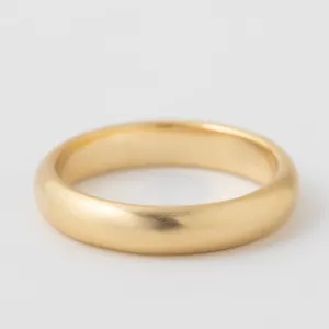 4mm Domed Smooth Band - 18k Yellow Gold