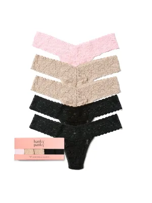 5 Pack Signature Lace® Low Rise Thongs