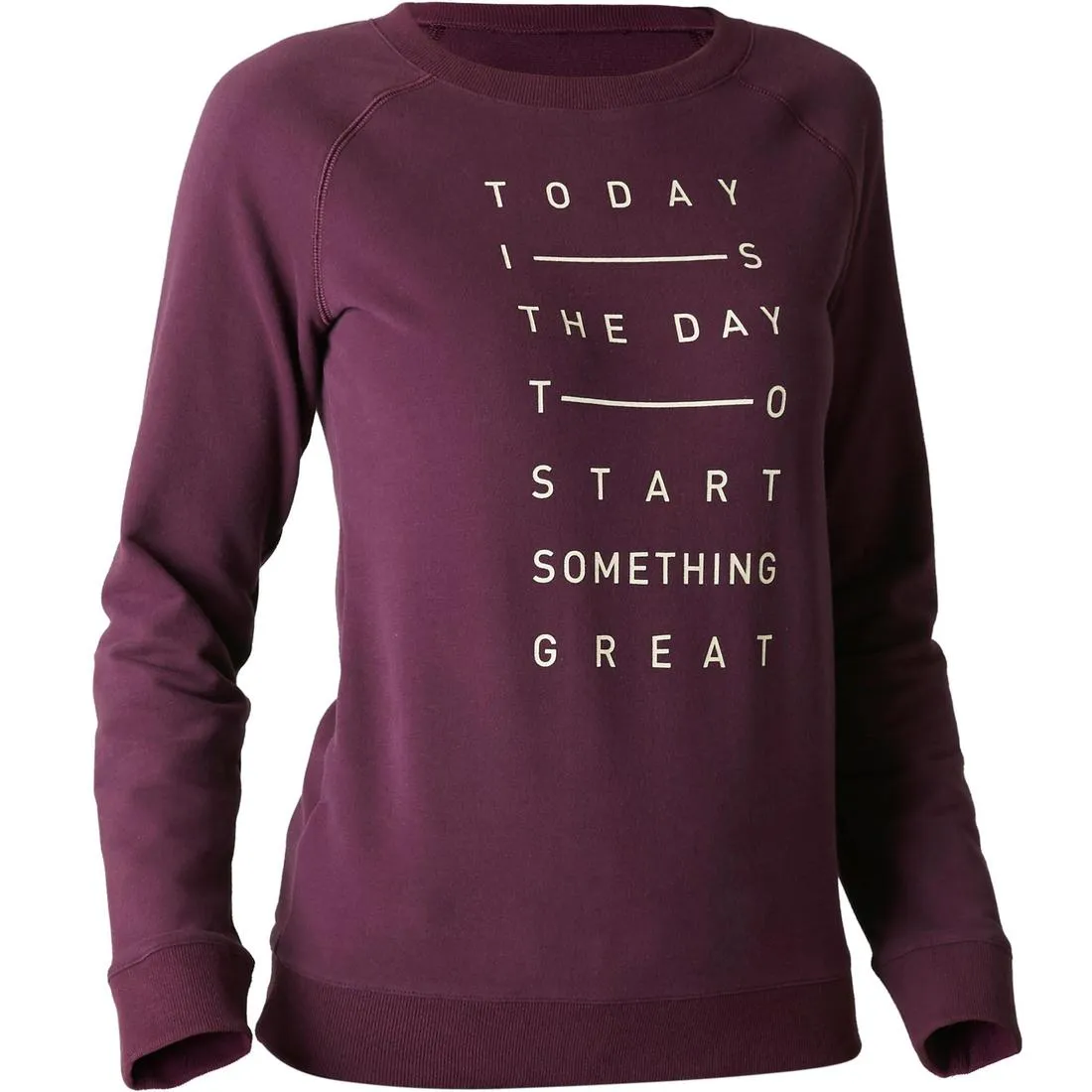 500 Women's Gym Stretching Sweatshirt - Mottled Purple