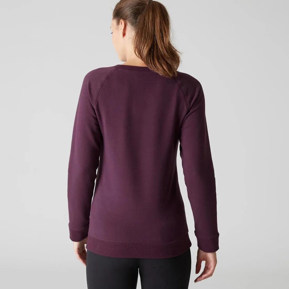 500 Women's Gym Stretching Sweatshirt - Mottled Purple