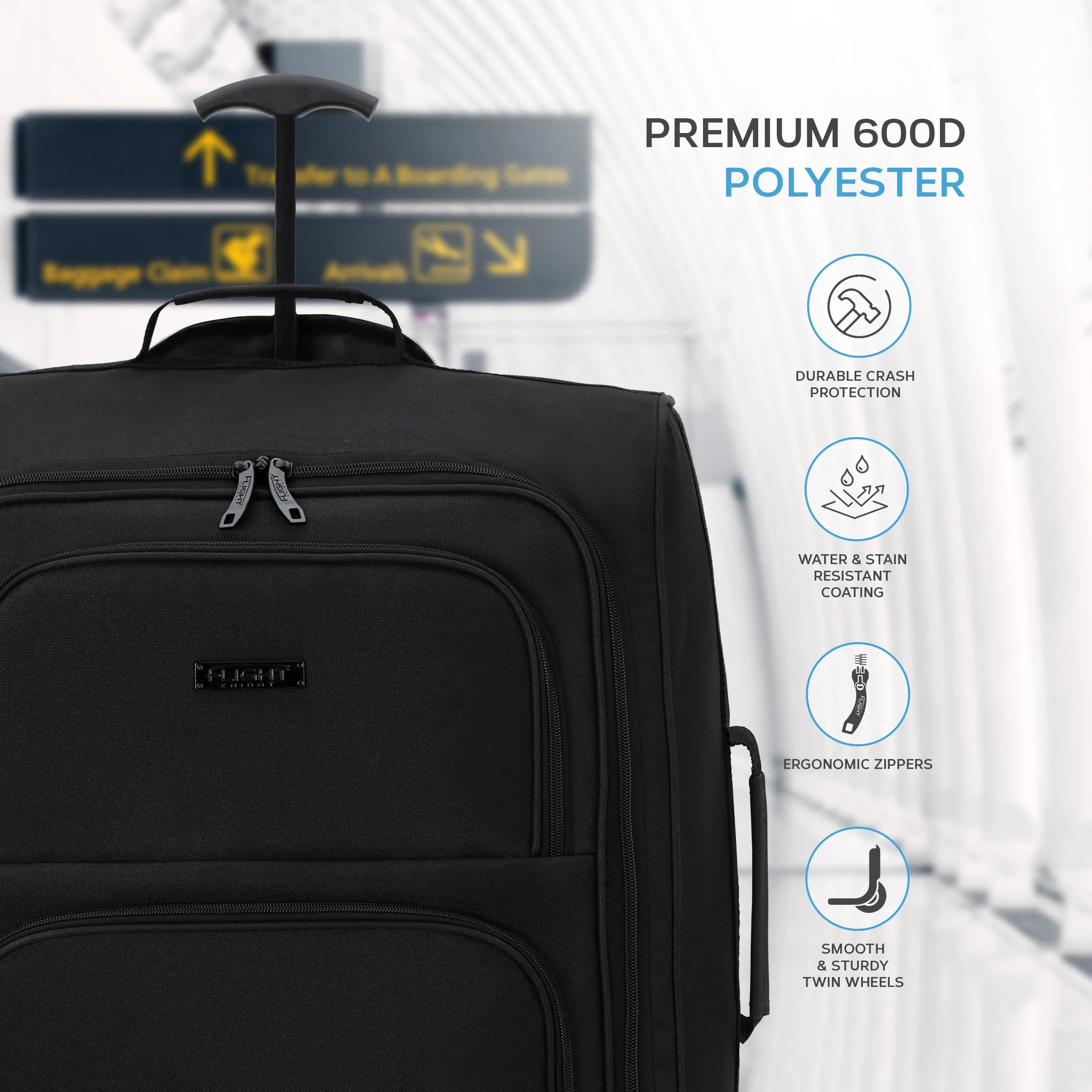 56x45x25cm 2 Wheel Soft Shell Suitcase