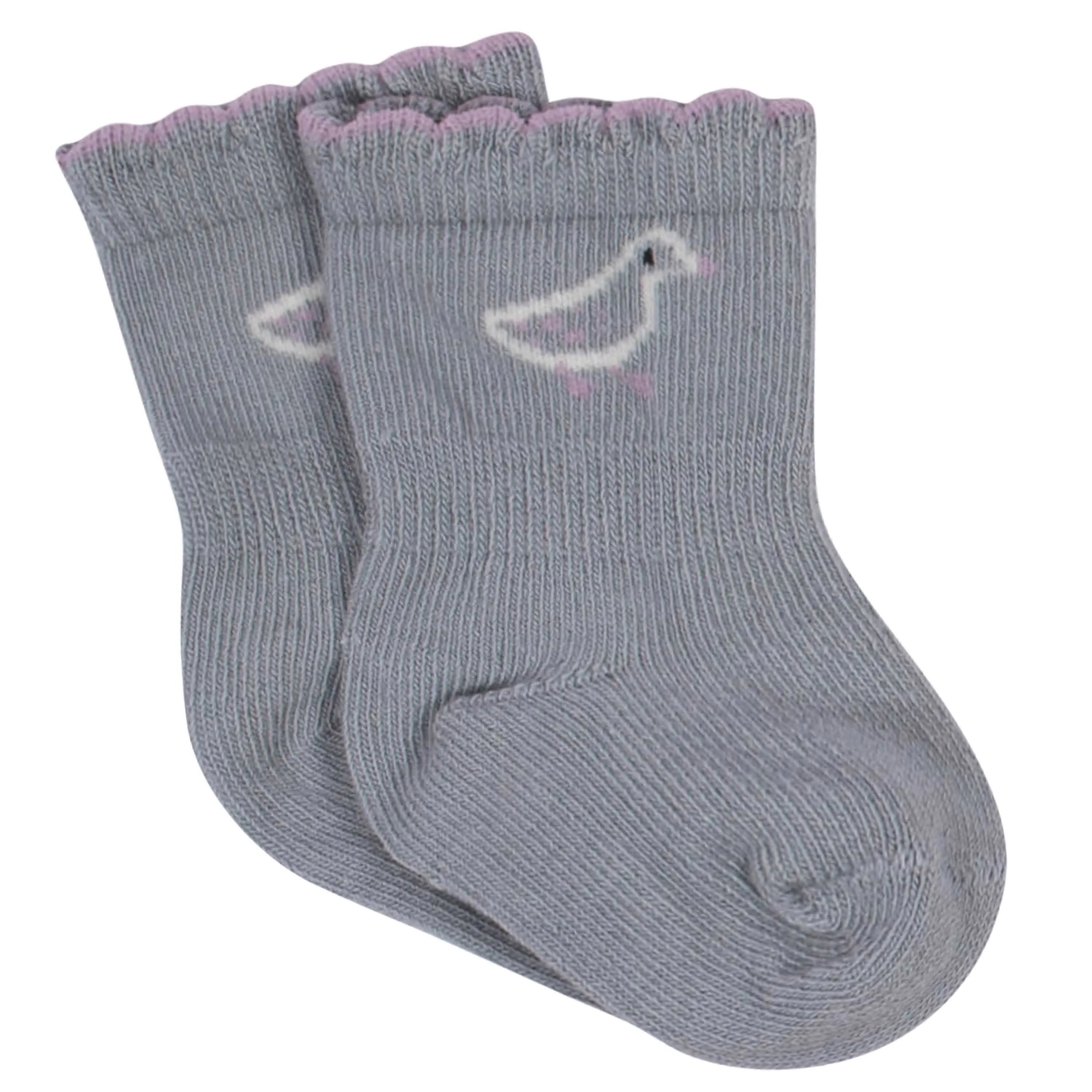 6-Pack Baby Girls Comfy Stretch Ducklings Wiggle Proof® Socks