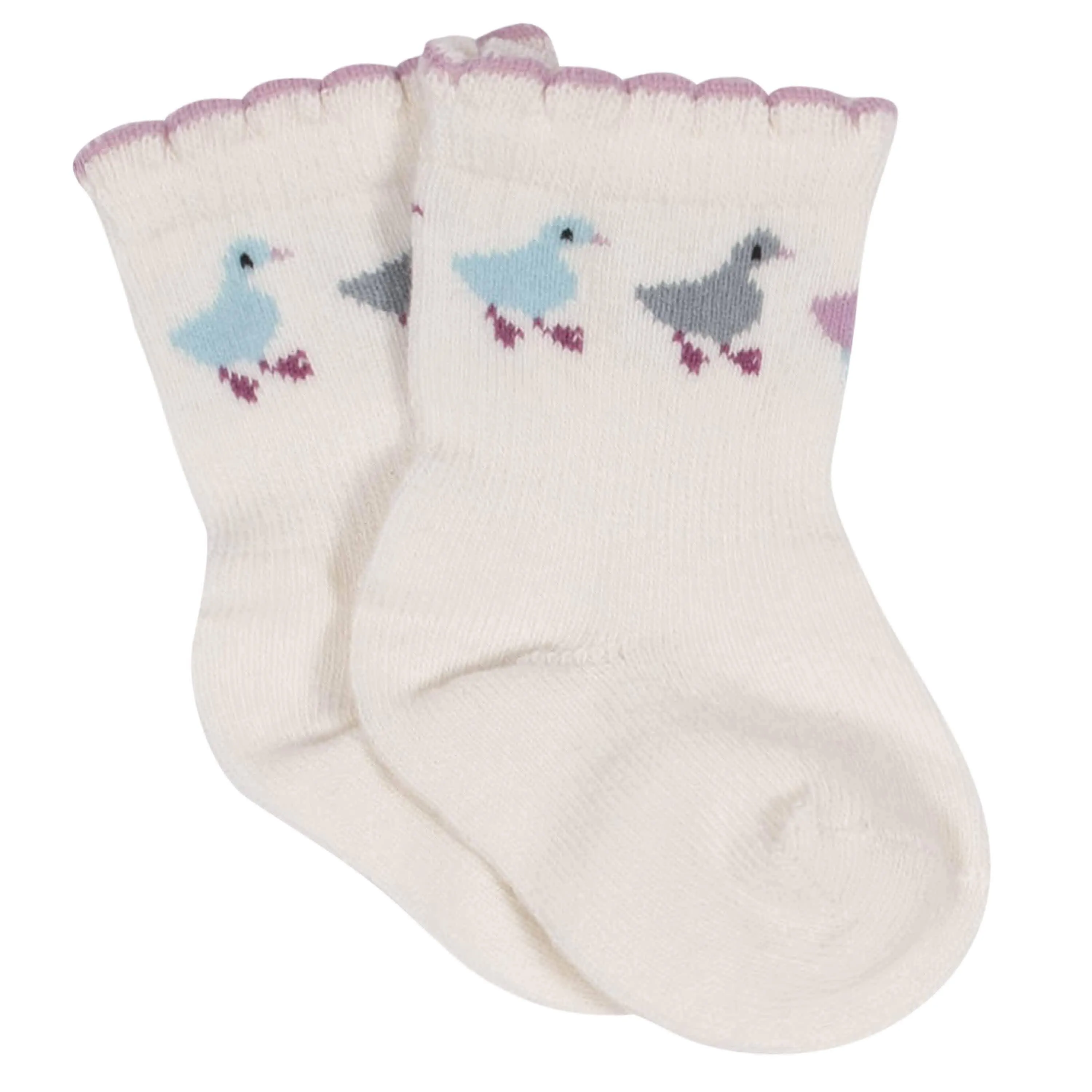 6-Pack Baby Girls Comfy Stretch Ducklings Wiggle Proof® Socks