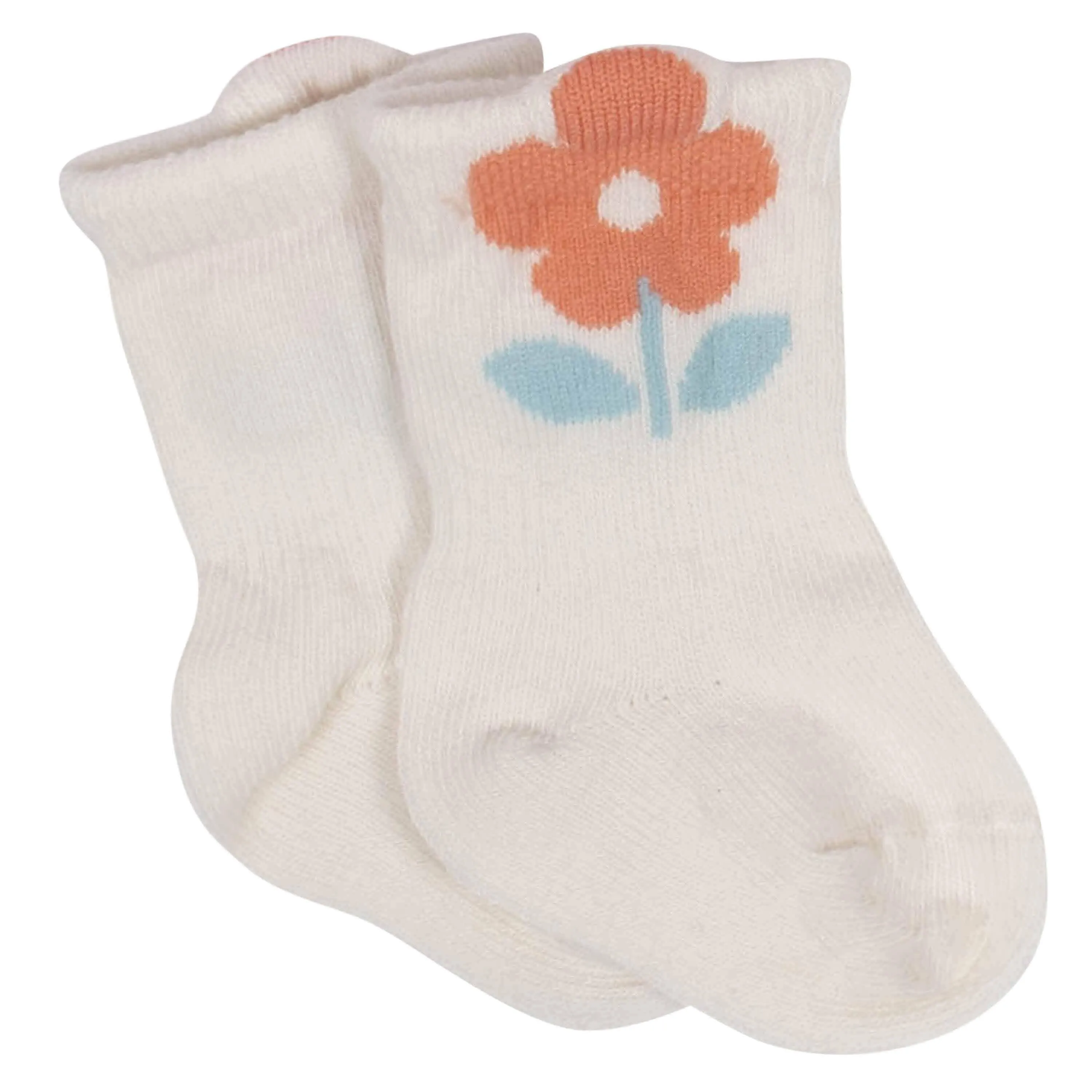 6-Pack Baby Girls Comfy Stretch Flower Pot Wiggle Proof® Socks