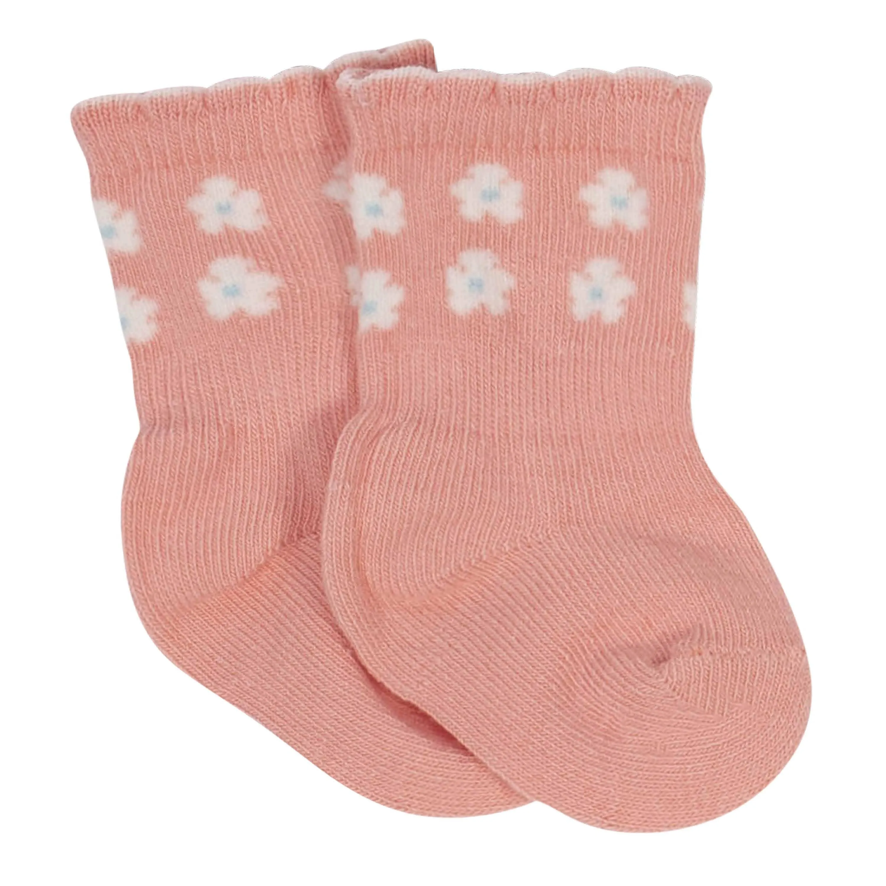 6-Pack Baby Girls Comfy Stretch Flower Pot Wiggle Proof® Socks
