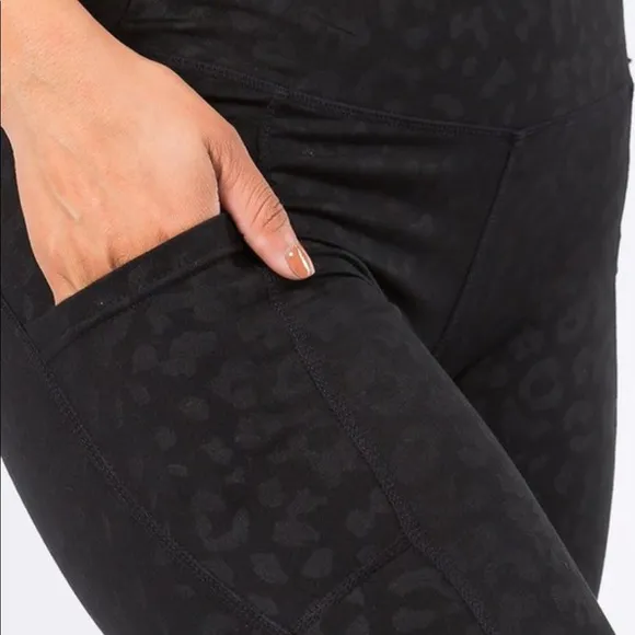 Active Leggings Leopard Print - Black