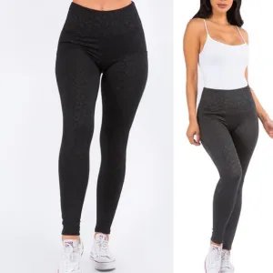 Active Leggings Leopard Print - Black