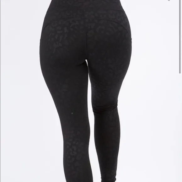 Active Leggings Leopard Print - Black
