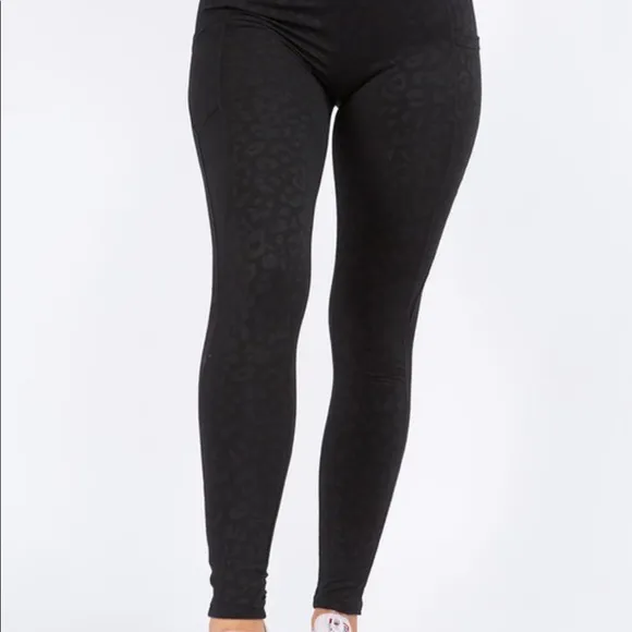 Active Leggings Leopard Print - Black