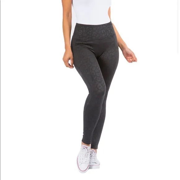 Active Leggings Leopard Print - Black