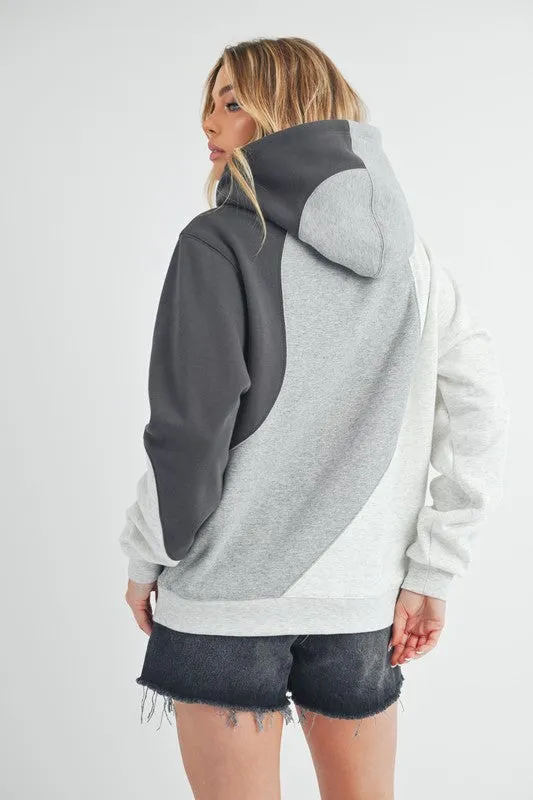 Aemi   Co Color Block Hoodie with Kangaroo Pocket