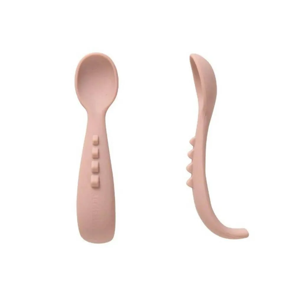 All4Ella Comfy Grip Silicone Spoons, Dusty Pink