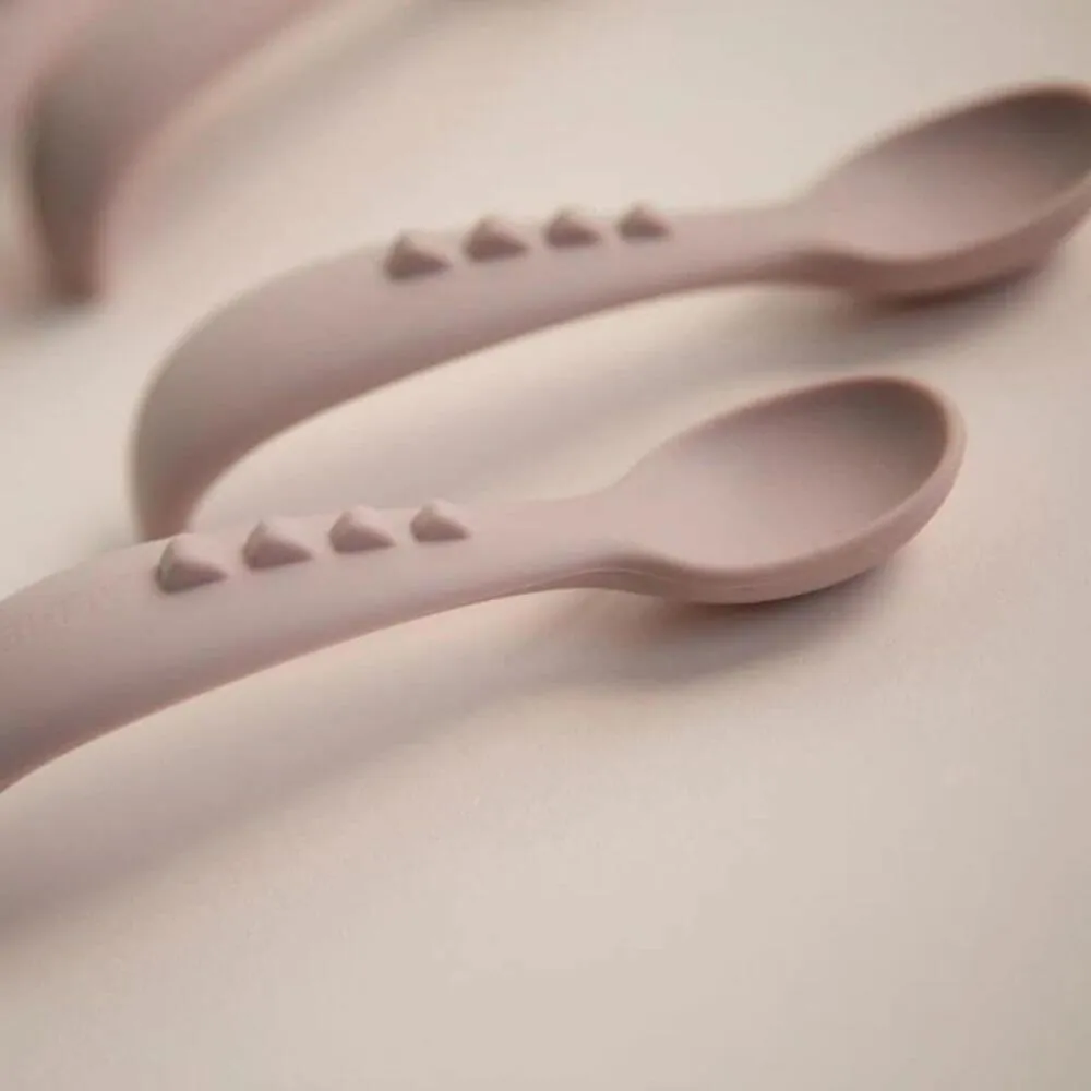 All4Ella Comfy Grip Silicone Spoons, Dusty Pink