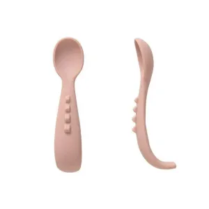 All4Ella Comfy Grip Silicone Spoons, Dusty Pink
