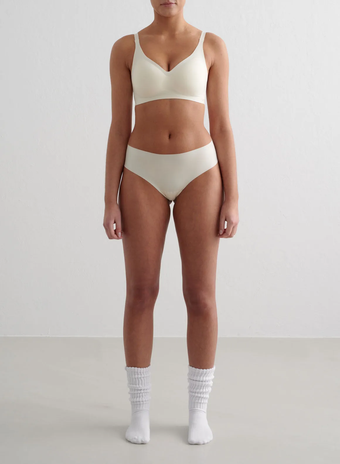 Almond White Soft Bra
