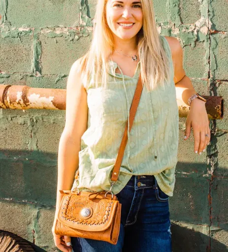 American West Handbag Harvest Moon Collection: Crossbody Bag Wallet Combo