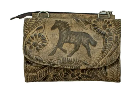 American West Handbag Hitchin' Post Collection: Leather Texas Two-Step Crossbody