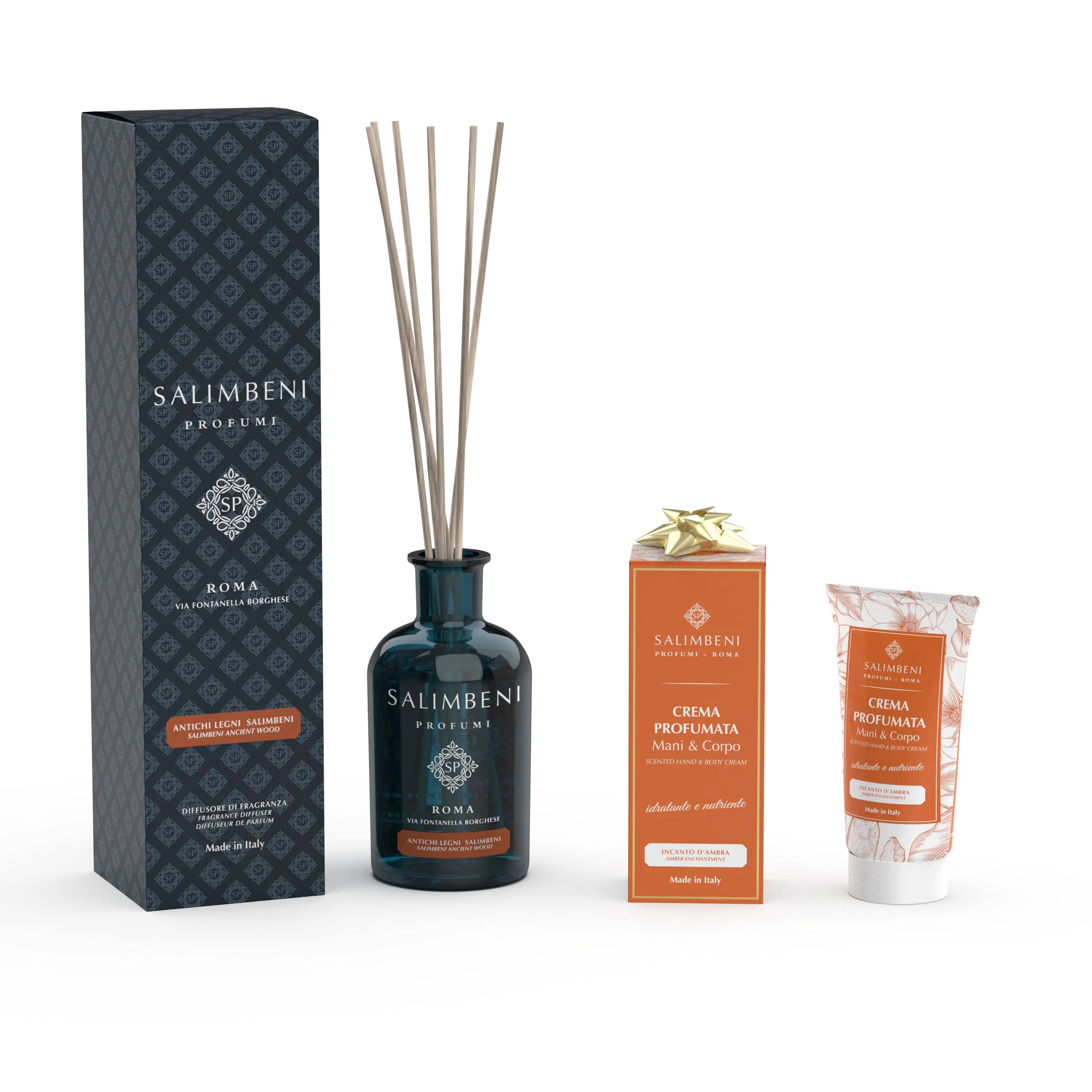 Antichi Legni Salimbeni 100 ml   Crema Profumata 50ml Incanto d'Ambra in PROVA OMAGGIO