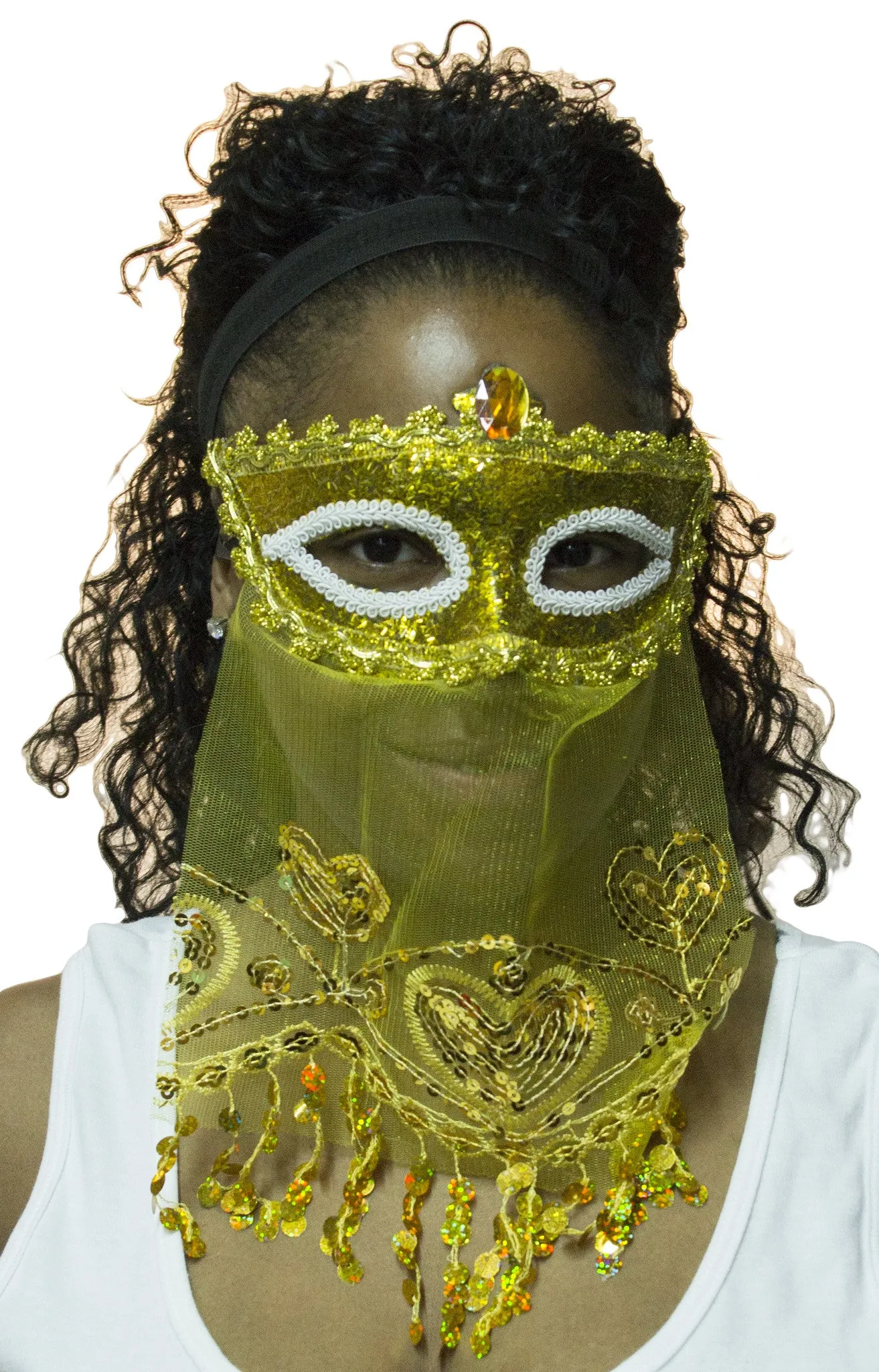 Arabian Princess Harem Girl Gold Venetian Half Mask