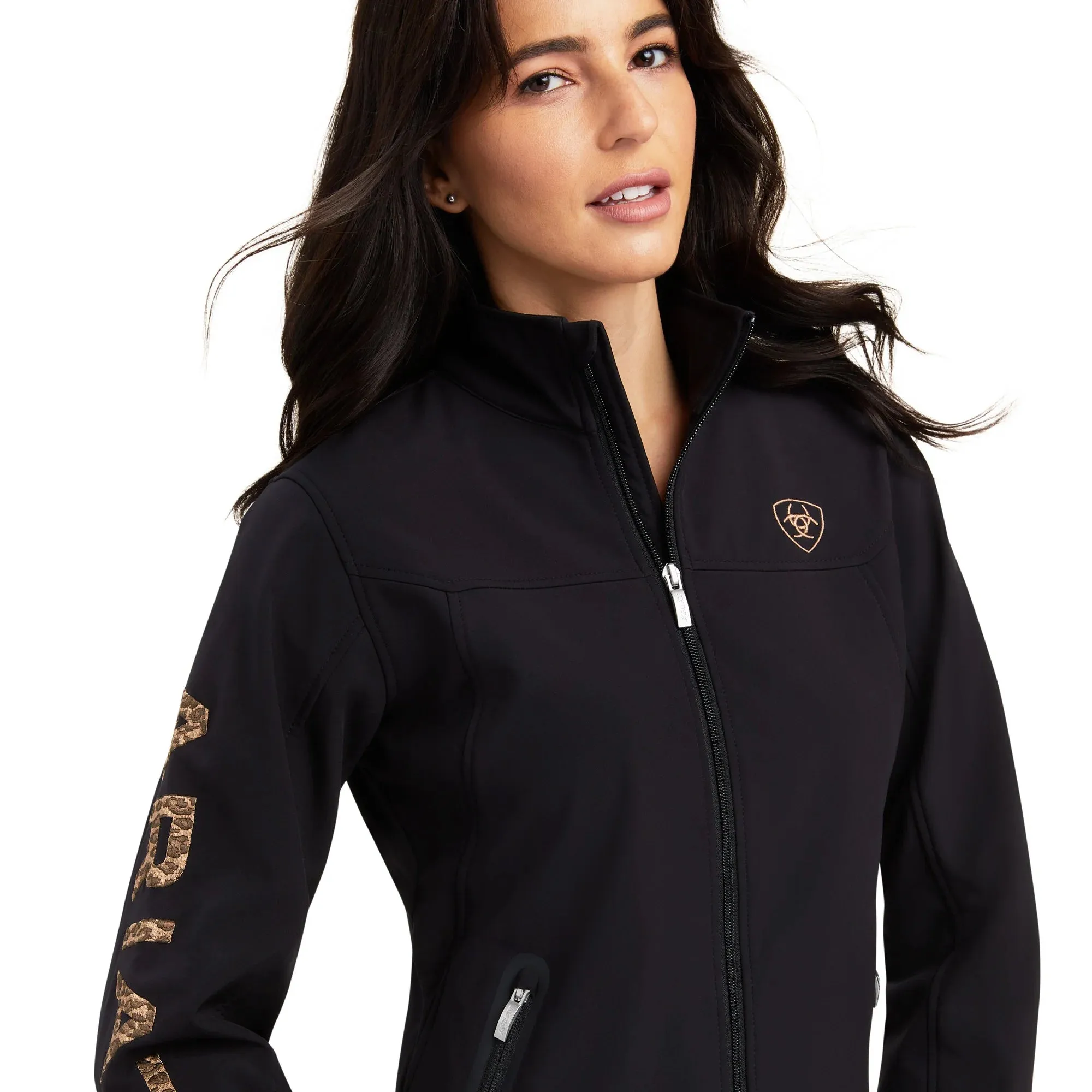 Ariat® Ladies New Team Softshell Black & Leopard Jacket 10041278