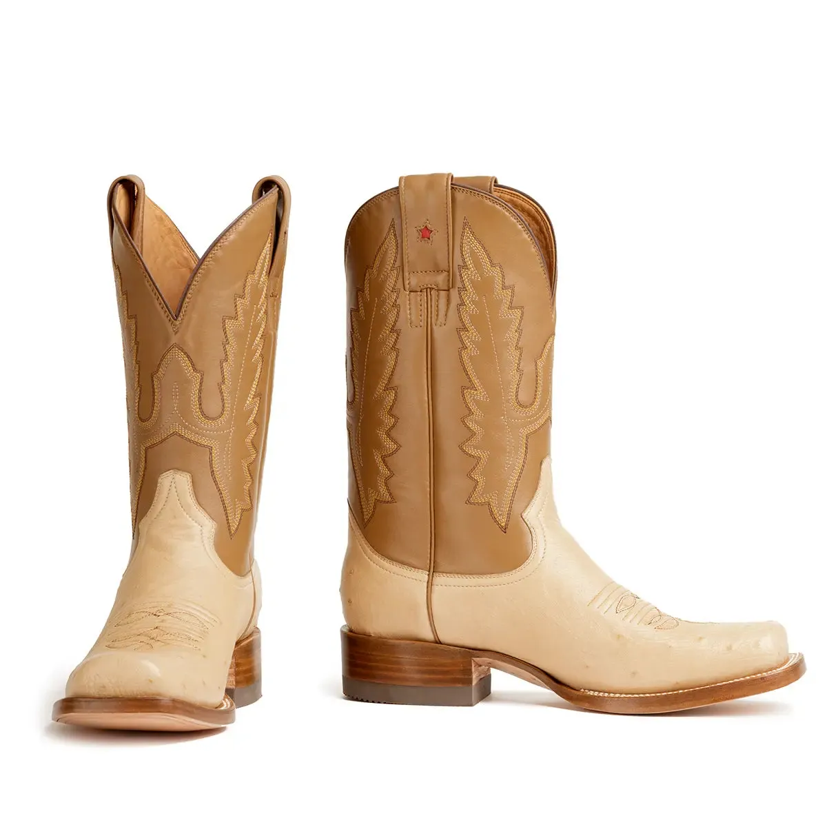 Arroyo Smooth Ostrich Stockman Square Toe Boot - Oryx