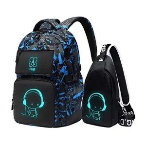 Asge Luminous Backpack and Sling Bag Set