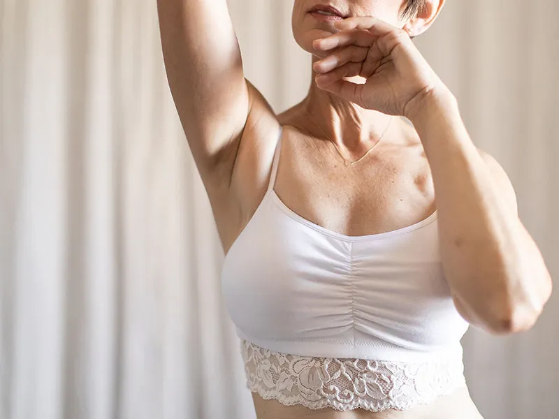 Astrid Bralette with Lace, White