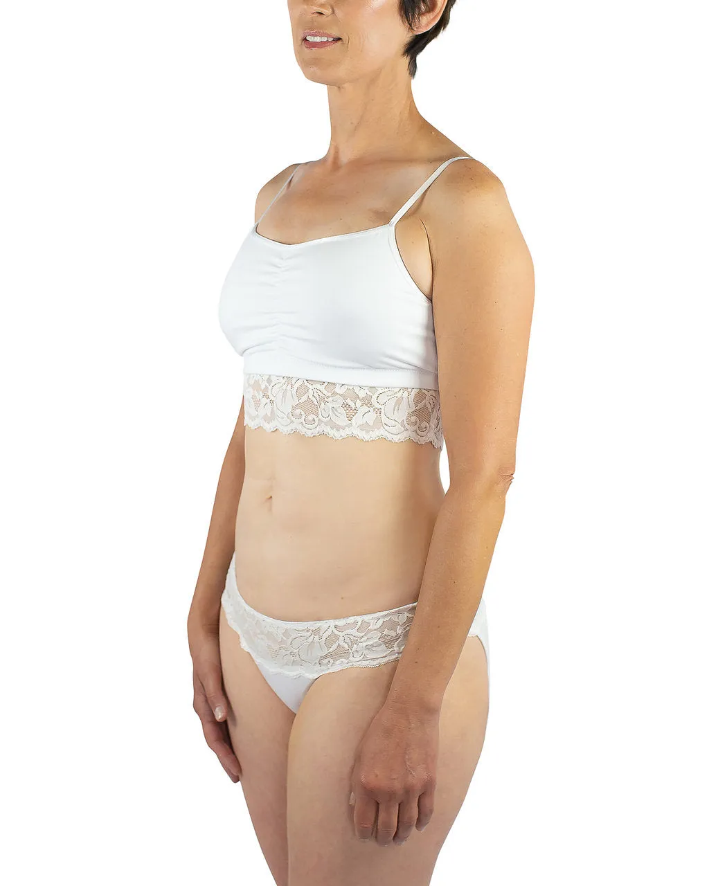 Astrid Bralette with Lace, White