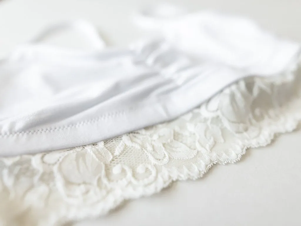 Astrid Bralette with Lace, White