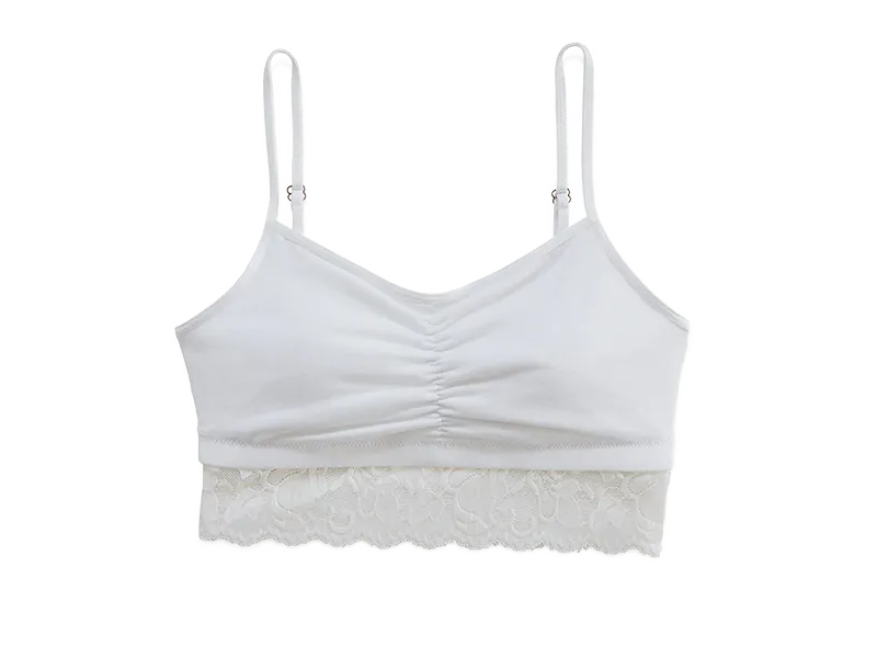 Astrid Bralette with Lace, White