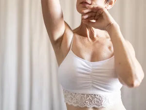 Astrid Bralette with Lace, White