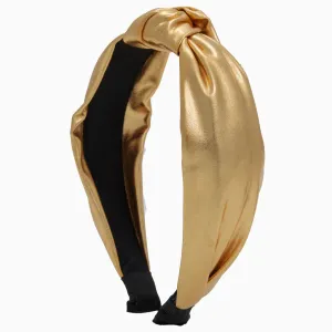 Azarhia Gold Metallic Top Knot Headband