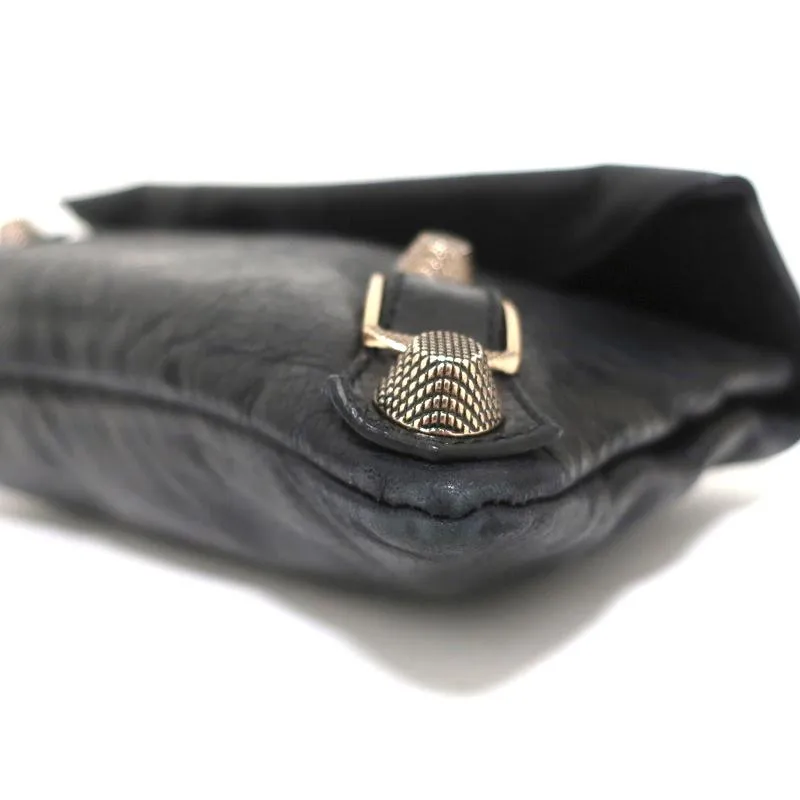 Balenciaga Giant 21 Envelope Clutch Black Leather Small Bag