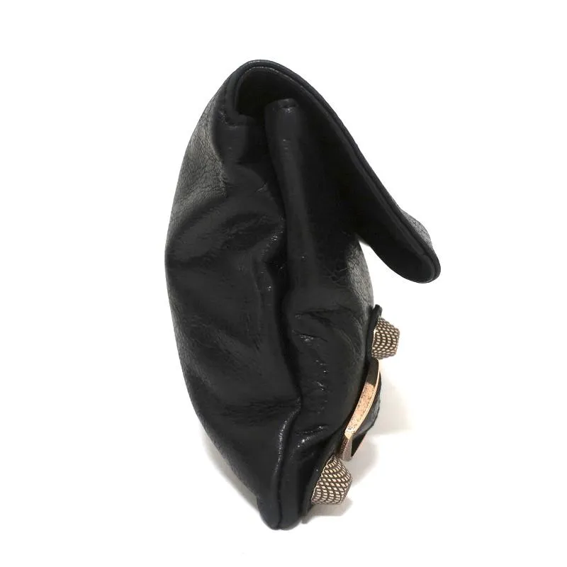 Balenciaga Giant 21 Envelope Clutch Black Leather Small Bag