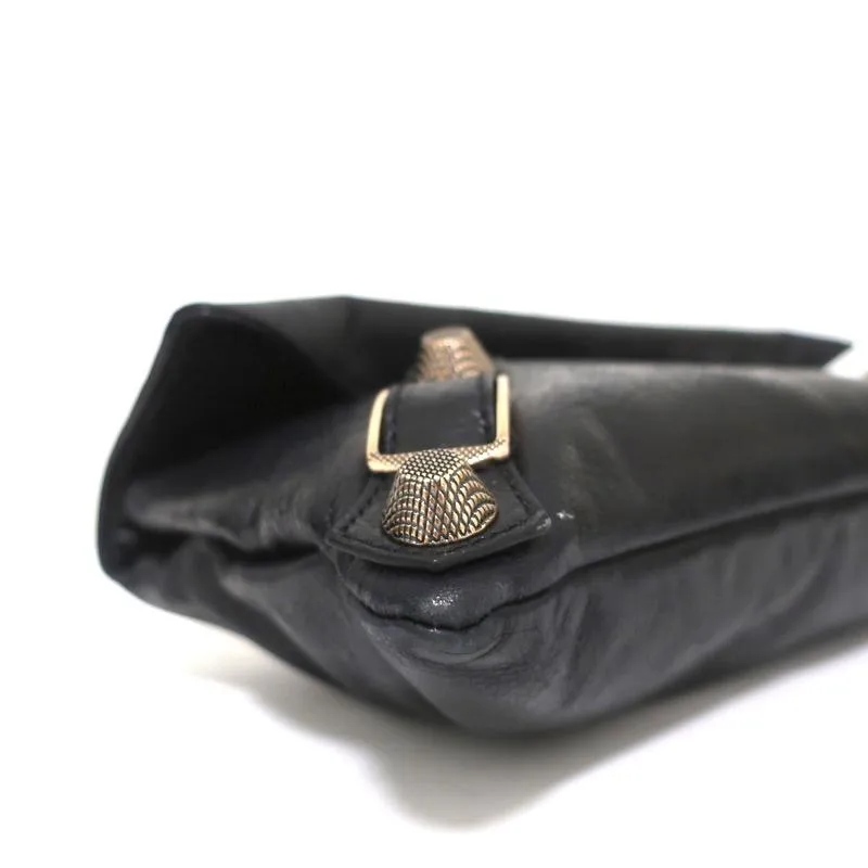 Balenciaga Giant 21 Envelope Clutch Black Leather Small Bag