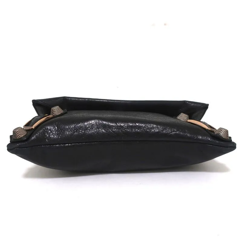 Balenciaga Giant 21 Envelope Clutch Black Leather Small Bag