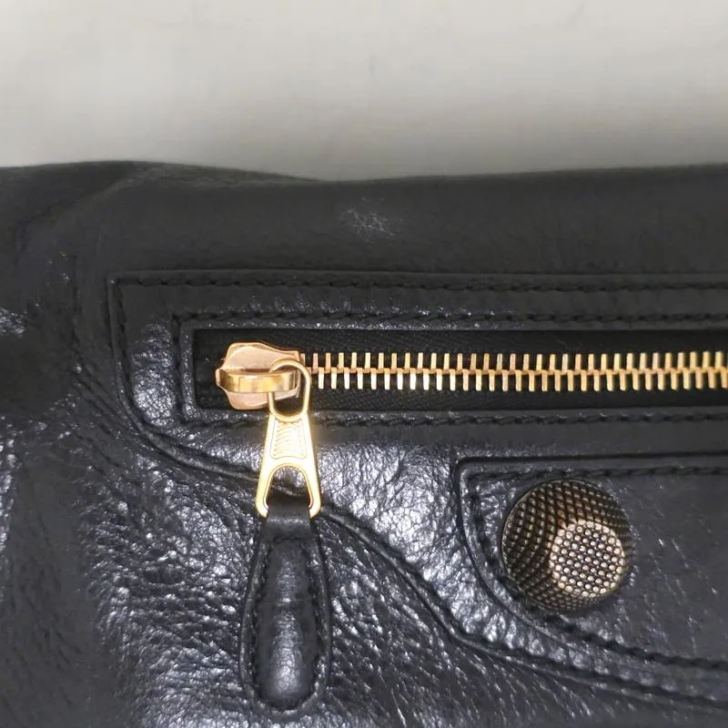 Balenciaga Giant 21 Envelope Clutch Black Leather Small Bag