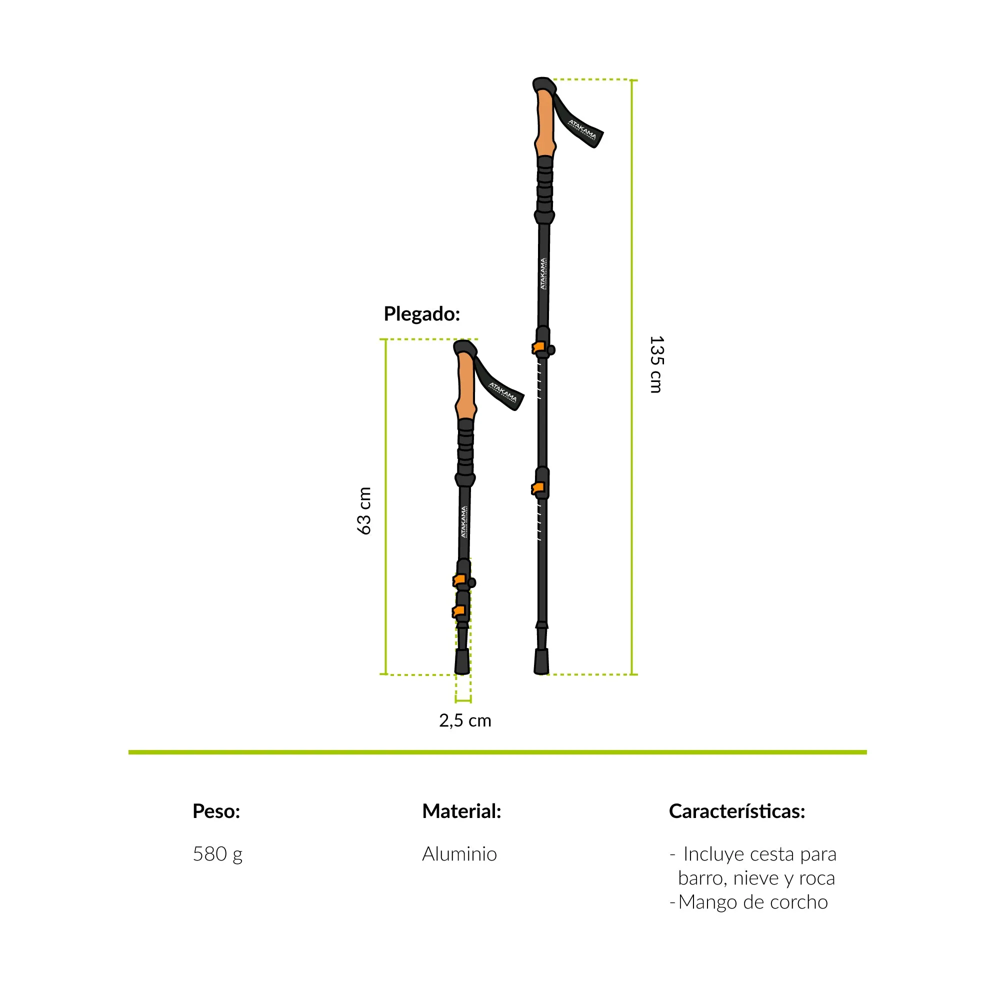 Bastones de trekking Queulat Atakama Outdoor