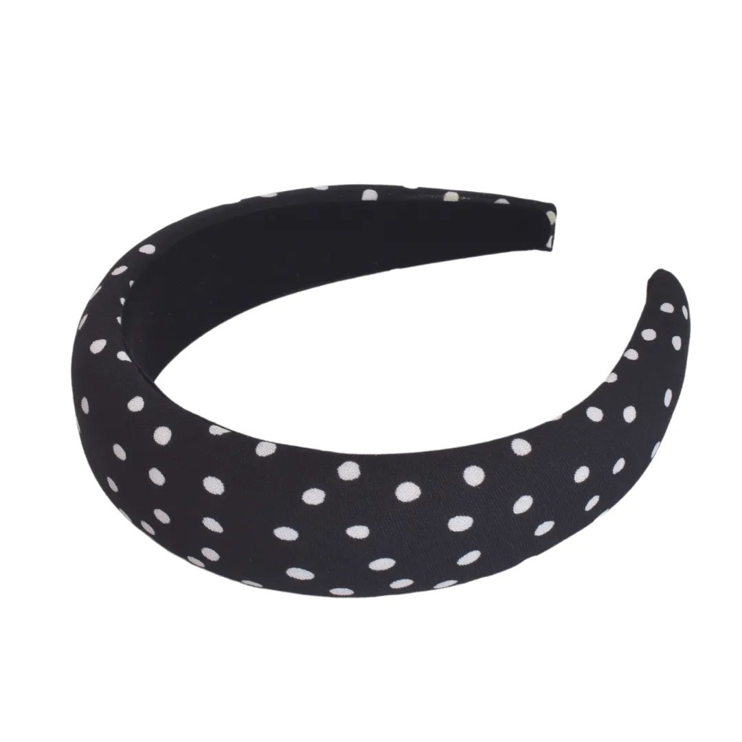 Bellefixe Padded Headband - Black Polka Dot